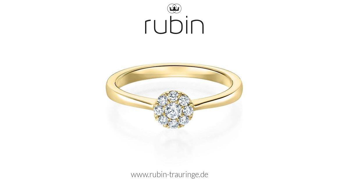 Verlobungsring in Gelbgold 750 mit zus. 0,26 ct. tw, vs